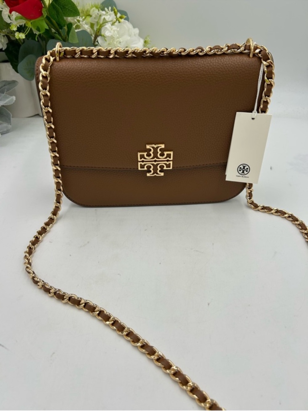 SOLD !!!!! Women’s Tory Burch BRITTEN shoulder bag crafted in moose,